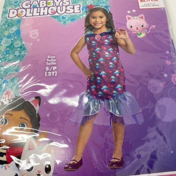 Disguise Mercat Costume Official Gabby's Dollhouse Classic Headpiece Costume Kid - Picture 4 of 12